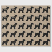 Standard Schnauzer Dog Silhouette Geschenkpapier (Flach)