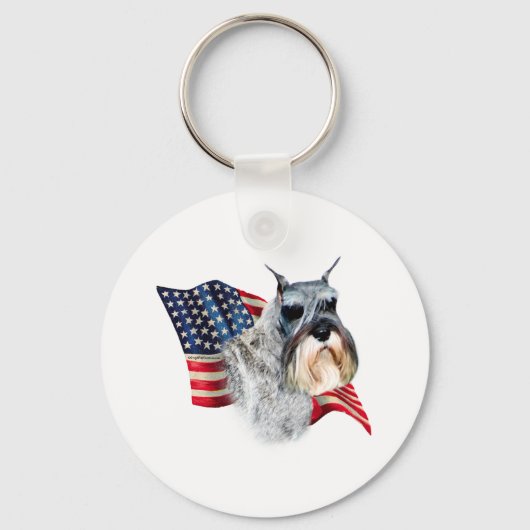 Standard Schnauzer Flag Schlüsselanhänger (Vorderseite)