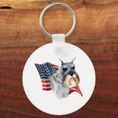 Standard Schnauzer Flag Schlüsselanhänger (Vorderseite)