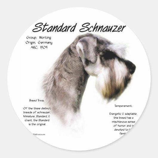 Standard Schnauzer History Design Runder Aufkleber (Vorderseite)