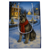 Standard Schnauzer Holiday  Mittlere Geschenktüte (Rückseite)