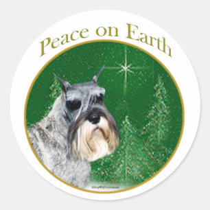 Standard Schnauzer Peace Runder Aufkleber