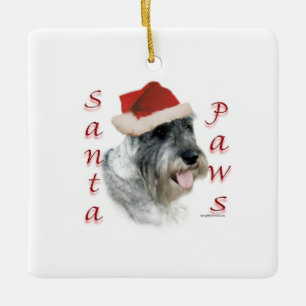Standard Schnauzer Santa Paws Keramikornament