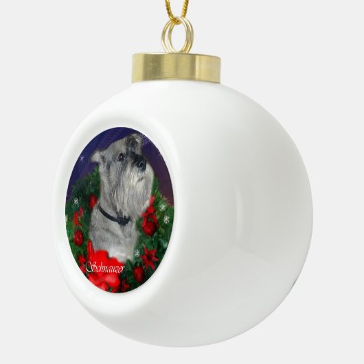 Standard Schnauzer Weihnachten Keramik Kugel-Ornament (Rechts)