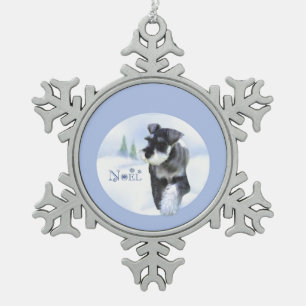 Standard Schnauzer Weihnachten Schlüsselanhänger Schneeflocken Zinn-Ornament