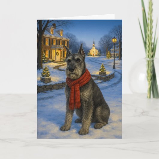 Standard Schnauzer Weihnachtskarte Feiertagskarte (Vorderseite)