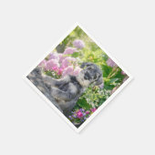 Standard Schnauzer Welpe im blühenden Garten - Serviette (Ecke)