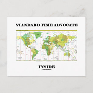 Standard Time Advocate Inside (Zeitzonenplan) Postkarte