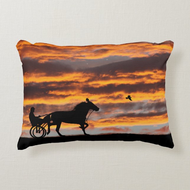 Standard-Trotting-Racehorse-Accent-Pillow Dekokissen (Vorderseite)