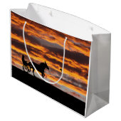 Standard-Trotting-Racehorse-Geschenktasche Große Geschenktüte (Rückseite Schrägansicht)