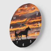 Standard Trotting Racehorse Number Wall Clock Große Wanduhr (Winkel)