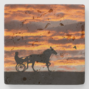 Standard-Trotting-Racehorse-Stone-Untersetzer Steinuntersetzer