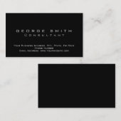 Standard-Visitenkarte für Black Schlicht Consultan Visitenkarte (Vorne/Hinten)