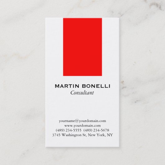 Standard-Visitenkarte für das vertikale White Stri Visitenkarte (Vorderseite)