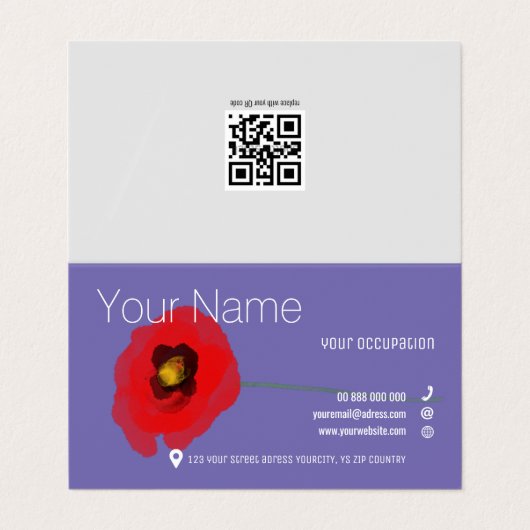 Standard-Visitenkarte für WASSERFARBEN Visitenkarten (Außenseite Aufgefaltet)