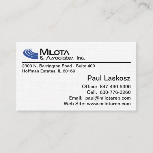 Standard-Visitenkarte Visitenkarte (Vorderseite)