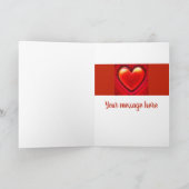 Standard-Weihnachtskarte - rote Herznachricht Karte (Innenseite)