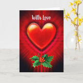 Standard-Weihnachtskarte - rote Herznachricht Karte (Gelbe Blume)