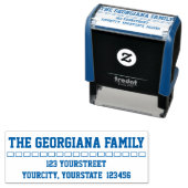 Standardbenutzerdefinierter Familienname + Adresse Permastempel (Beispiel)