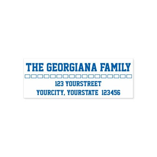 Standardbenutzerdefinierter Familienname + Adresse Permastempel (Design)