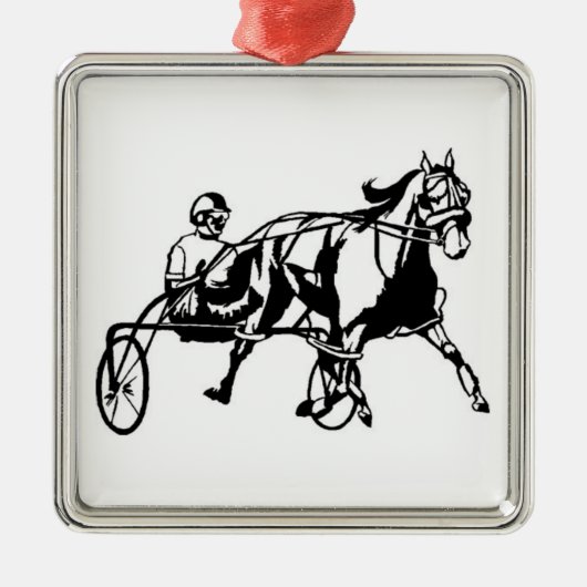 Standardbred Rennen-Verzierung Silbernes Ornament (Vorne)