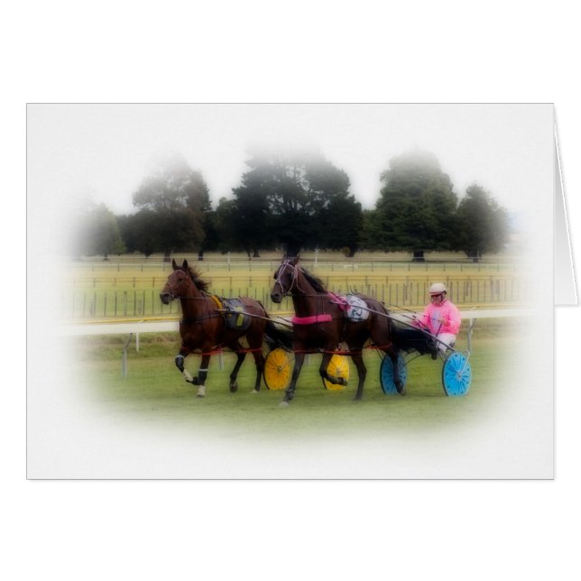 Standardbreds an der Rennbahn (Vorderseite (Horizontal))