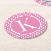 Standarder Anfangsbuchstabe Polka Dot Runder Pappuntersetzer (Angewinkelt)