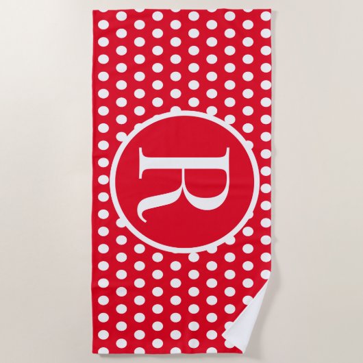 Standarder Anfangsbuchstabe Polka Dot Strandtuch (Vorderseite)