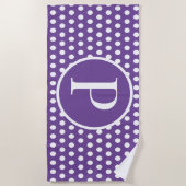 Standarder Anfangsbuchstabe Polka Dot Strandtuch (Vorderseite)