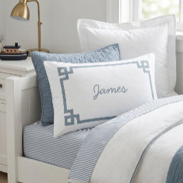 Standardkissenfall für dusty Blue Greece Key Monog Kissenbezug