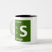Standardmodell (merkwürdiger Quark) Zweifarbige Tasse (Vorderseite Links)