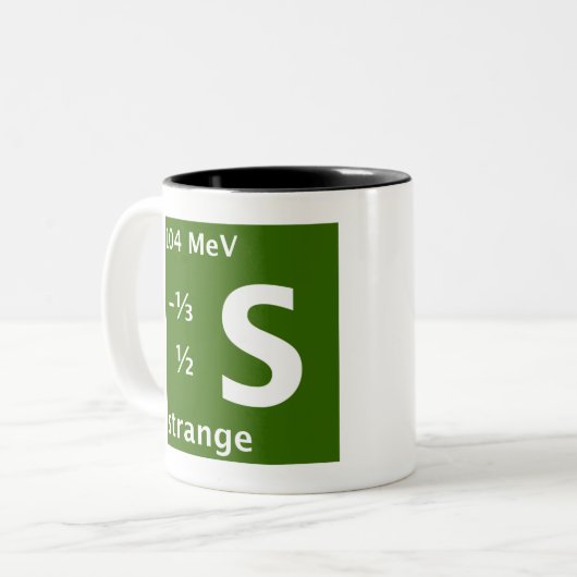 Standardmodell (merkwürdiger Quark) Zweifarbige Tasse (Vorderseite Links)