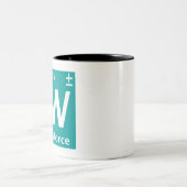 Standardmodell (schwache Kraft w) Zweifarbige Tasse (Mittel)