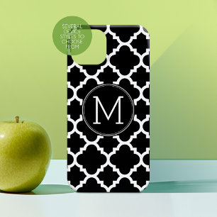 Standardmuster für Schwarz und Weiß-Quatrefolien Case-Mate iPhone 14 Hülle