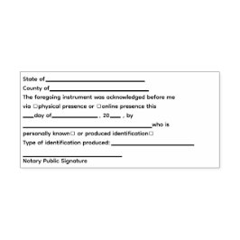 Standardnotarielle öffentliche Bestätigung Permastempel