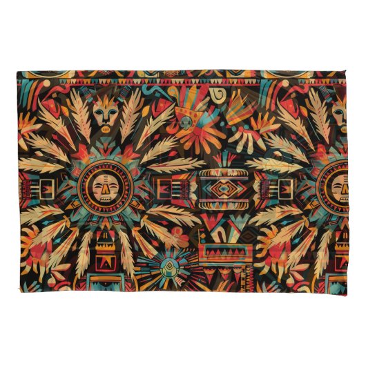 Standardpillowcase "Aztec Dream" mit weichem Cyan Kissenbezug (Vorderseite)