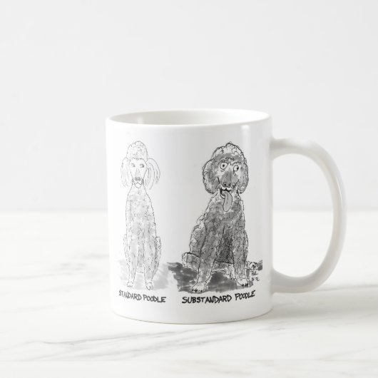 Standardpoodle und minderwertige Doodle Kaffeetasse (Rechts)