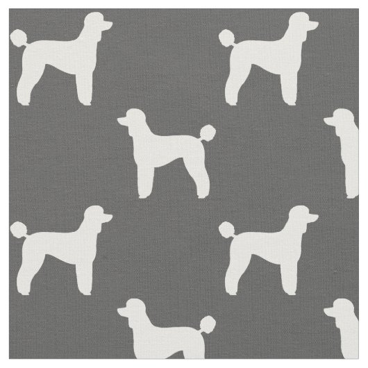 Standardpudel-HundeSilhouette-Muster Stoff (Nahaufnahme)
