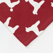 Standardpudel-Silhouette-Muster-Rot Fleecedecke (Ecke)