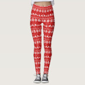 Standardpudel-Silhouette-Weihnachtsmuster Leggings (Vorderseite)