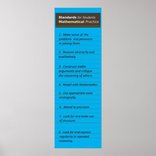 Standards für das Poster mathematischer Praktiken (Vorne)
