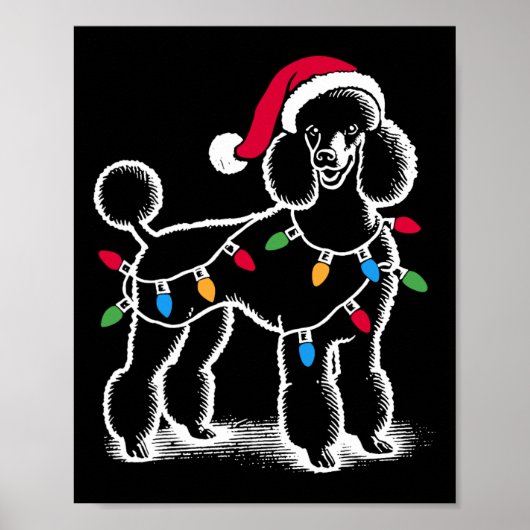 Standards Poodle Weihnachtsbeleuchtung Weihnachtsm Poster (Vorne)