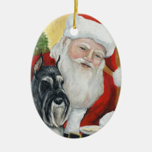 Standardschnauzer-Hundekunst-Weihnachtsverzierung Keramikornament