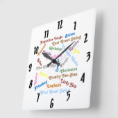 Standardtanz-Arten Quadratische Wanduhr (Winkel)