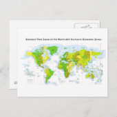 Standardzeitzonen der Welt & Wirtschaftszonen Postkarte (Vorne/Hinten)