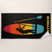 Standauflage-Paddelbrett SUP-Sonnenuntergang Perso Strandtuch (Vorderseite)