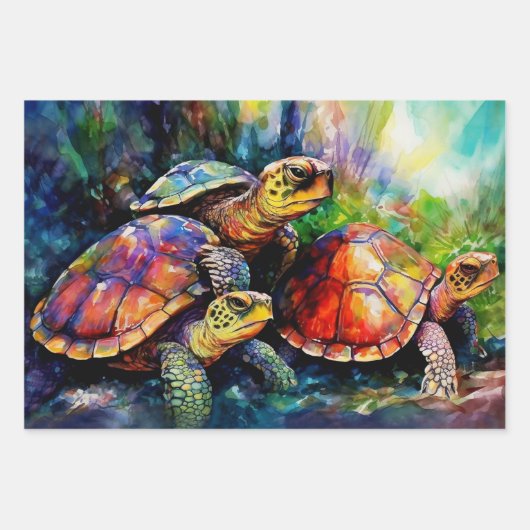 Standby mit drei wütenden Schildkröten Geschenkpapier Set (Vorderseite 3)