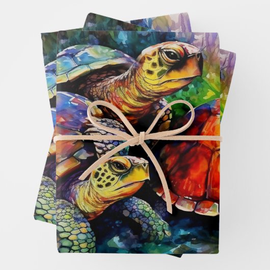 Standby mit drei wütenden Schildkröten Geschenkpapier Set (Beispiel)