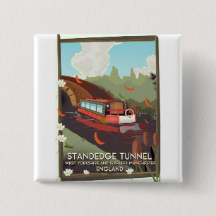 Standedge Tunnel UK Kanal Reiseplakat. Button