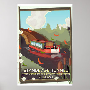 Standedge-Tunnel UK-Kanal-Reiseposter. Poster